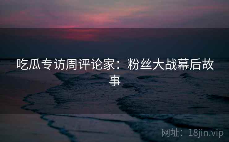吃瓜专访周评论家：粉丝大战幕后故事