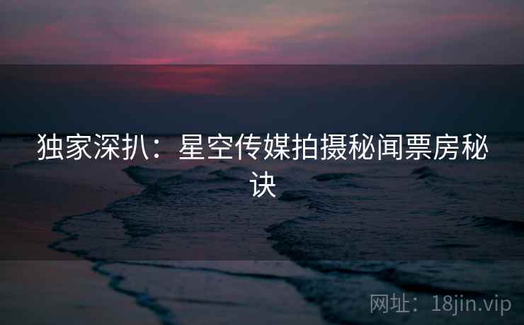 独家深扒：星空传媒拍摄秘闻票房秘诀