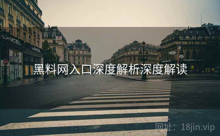 黑料网入口深度解析深度解读