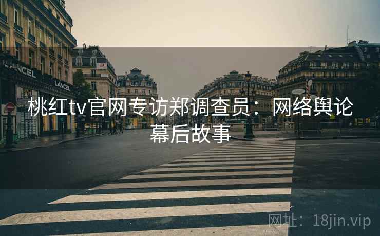 桃红tv官网专访郑调查员：网络舆论幕后故事
